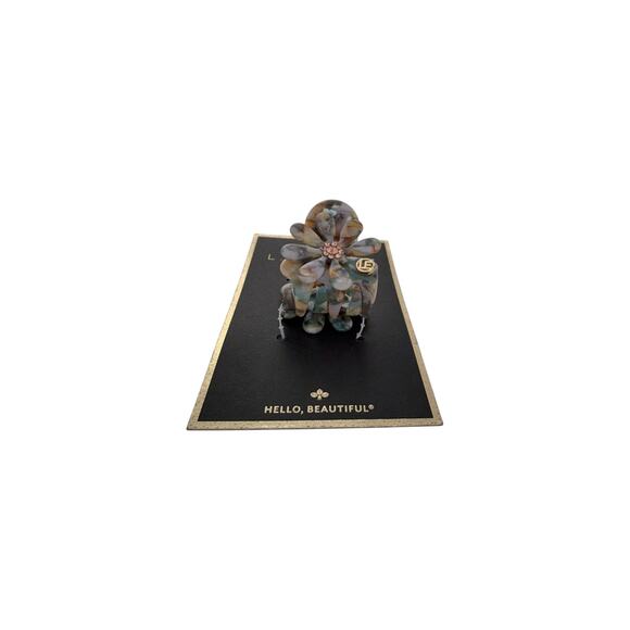 FRANCE LUXE L. ERICKSON Lane Claw Clip in Blue & Tan main image 7